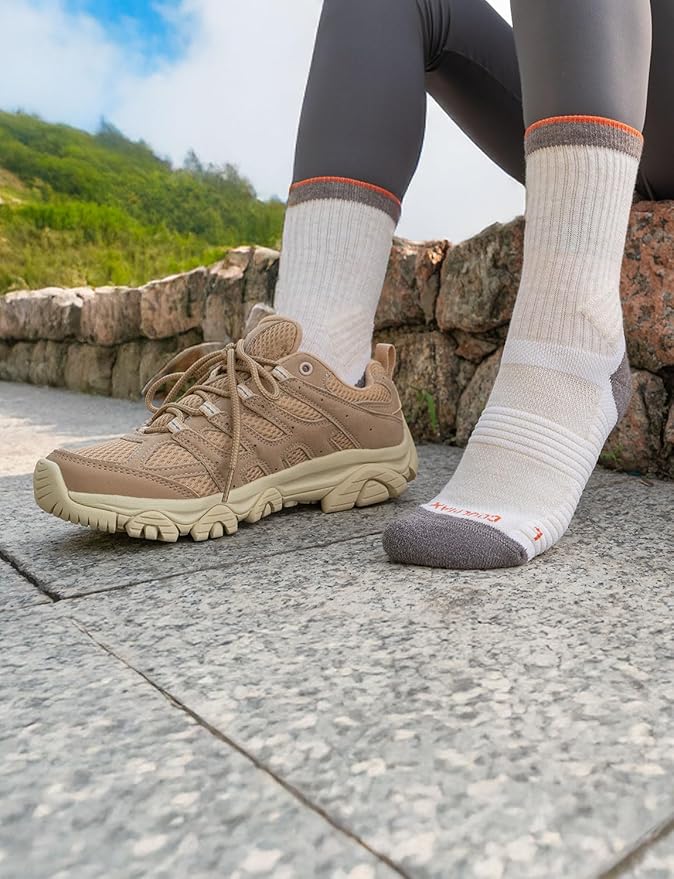 Merino Wool seamless Hiking Socks Moisture Wicking Anti-Blister Breathable Cushioned Compression Womens