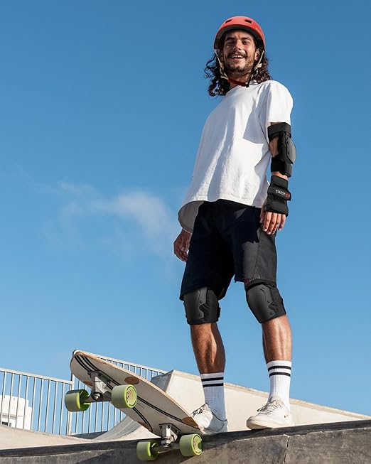 OutdoorMaster Skate Protective Gear Set for Adult & Youth, Skateboard Helmet Knee and Elbow Pads with Wrist Guards for Scooter, Inline Roller Skating, Skateboarding