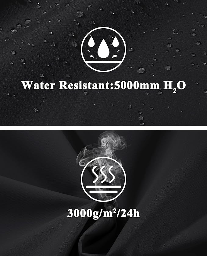 MAGCOMSEN Men's Lightweight Windbreaker Rain Jacket Raincoat with Detachable Hood for Hiking Fishing Activewear