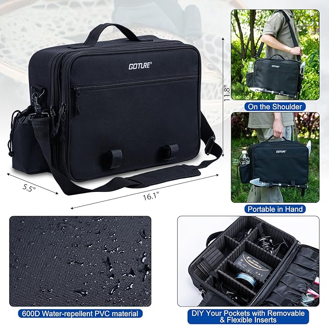 Goture Fishing Rod and Reel Combo,Fishing Pole,Telescopic Fishing Rod Kit with Spinning Reel, Telescopic Fishing Pole with Carrier Bag for Freshwater Saltwater for Men Women