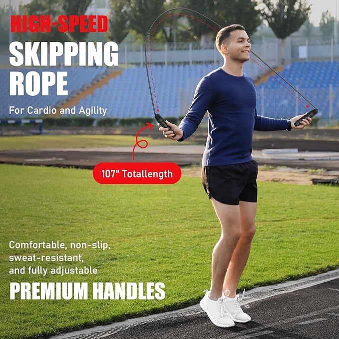 Agility Speed Training Equipment Set, Football Practise Set with 20ft Agility Ladder, 12 Cones, 4 Adjustable Hurdles, Jump Rope, Parachute, for Basketball, Soccer, Football, Kids, Youth, Adults