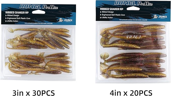 RUNCL Swimbaits Paddle 10/20/30/40PCS, 5/4/3/2 Inchs Paddle Tail, Soft Lure for Trout Crappie Bass, Durable Plastic Bait Swimmer for Saltwater/Freshwater, Fishing Lover's Gift