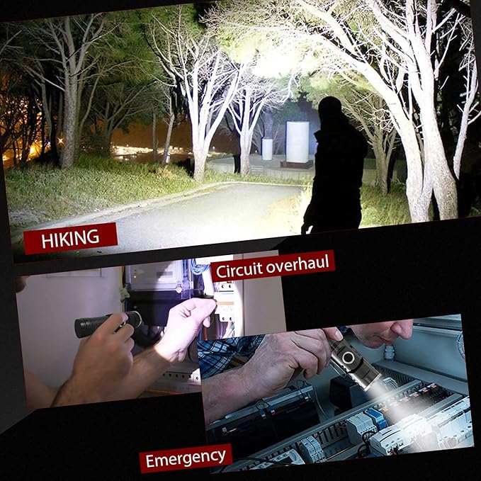 HAUTMEC Rechargeable LED Flashlights 500 High Lumens Super Bright Magnetic Flashlight Waterproof Mini Flashlight 3 Modes Handheld Small Flashlights Powerful for Camping, Outdoor, Hiking(4 Pack)