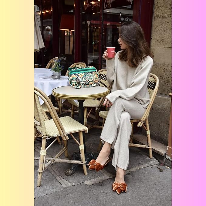 Yewande&co Neoprene Fanny Pack Belt Bag – Lightweight Waterproof Waist Bag with Adjustable Strap, 3 Zippered Pockets, Crossbody Belt Bag for Travel, African Design Crossbody Bags (Bush)