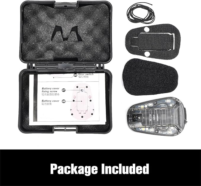 Tactical Helmet IR Strobe Light, Identification Light with Optional 4 Modes, Survival Signal for Outdoor Sports (Black Base-Blue)