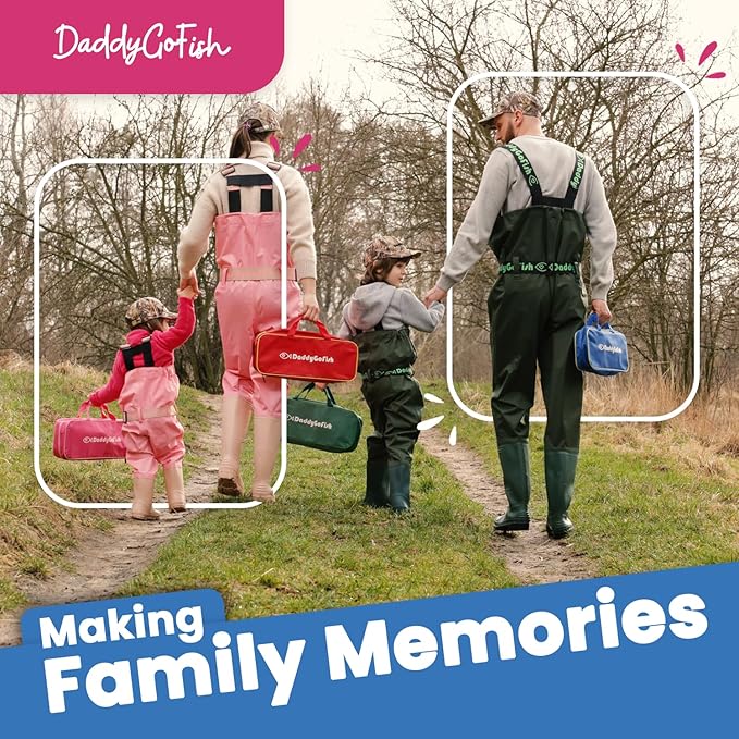 DaddyGoFish Kids Fishing Pole - Rod Reel Combo Tackle Box Starter Set - First Year Small Gear Kit for Boys Girls Toddler Youth Age Beginner Little Children