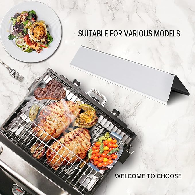 7637 7635 Grill Grates Replacement Flavorizer Bars for Weber Spirit Grill I Spirit II E-210, S-210, E-220, S-220, 17.5” Stainless Steel Cooking Grid BBQ Grill Parts 2 Burners Spirit 200 Series