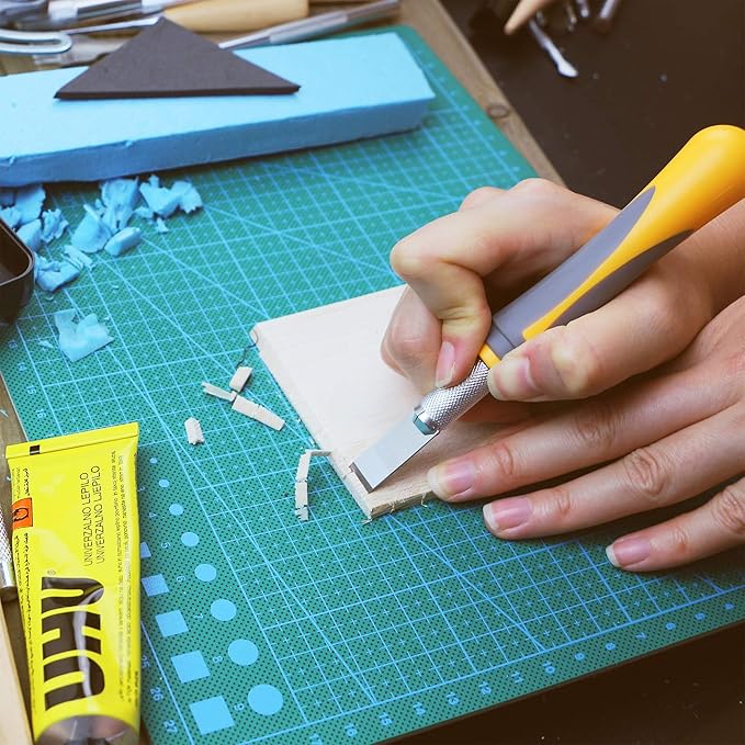 MulWark Exacto Knife Set | Craft Knife Kit | 16pc Precision Craft Hobby Kit with Razor Sharp Knives for Wood, Crafting, Leather, Scrapbooking & Modeling