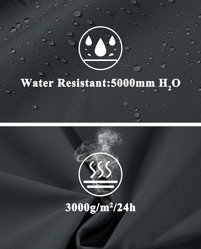 MAGCOMSEN Men's Lightweight Windbreaker Rain Jacket Raincoat with Detachable Hood for Hiking Fishing Activewear