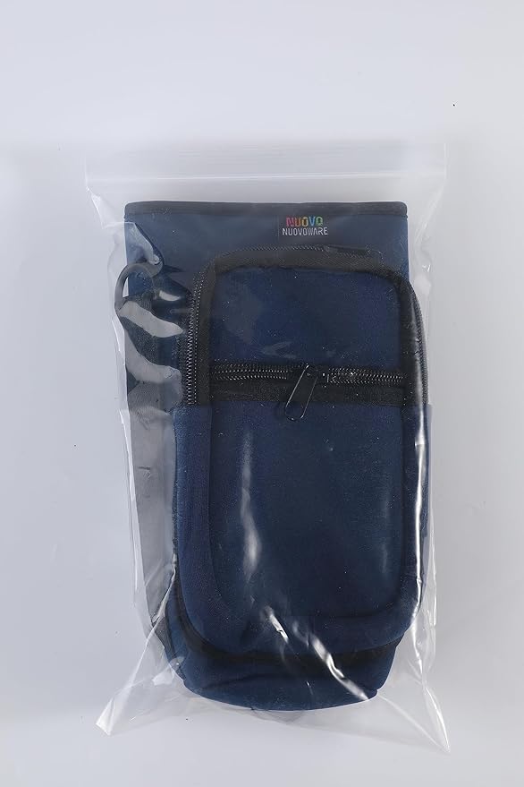 Nuovoware Water Bottle Carrier Bag,25oz/40oz/64oz Bottle Pouch Holder,Adjustable Shoulder Hand Strap 2 Pocket Sling Neoprene Sleeve Sports Accessories for Hiking Travelling Camping