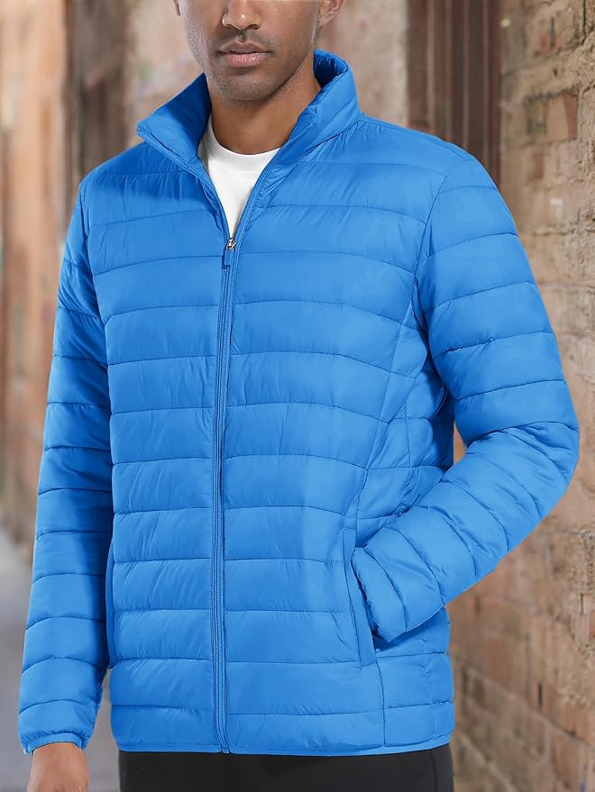 TACVASEN Men's Lightweight Puffer Jacket Winter Quilted Puffy Jackets Warm Water-Resistant Windproof Insulated Coats