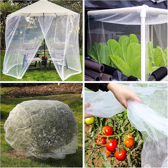 10 X 50FT Garden Mesh Netting Barrier,Fruit Tree Plant Netting for Vegetable Blueberry Bushes Plant Row Cover Screen Protection