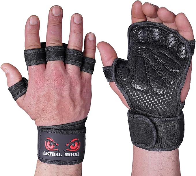Workout Gloves for Men & Women – Fingerless Weight Lifting Gloves with Wrist Support for Gym, Crossfit, and Exercise – Durable Grip for Weightlifting, Cycling & Training