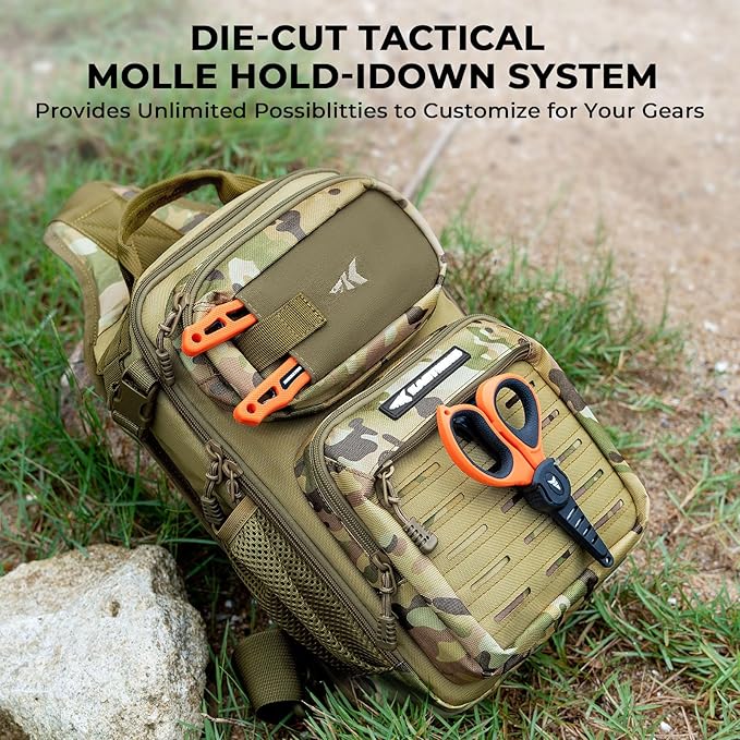 KastKing BlowBak Tactical Sling Tackle Bag-Lightweight Fishing Backpack Storge Fishing Gear and Equipment,Gift for Men