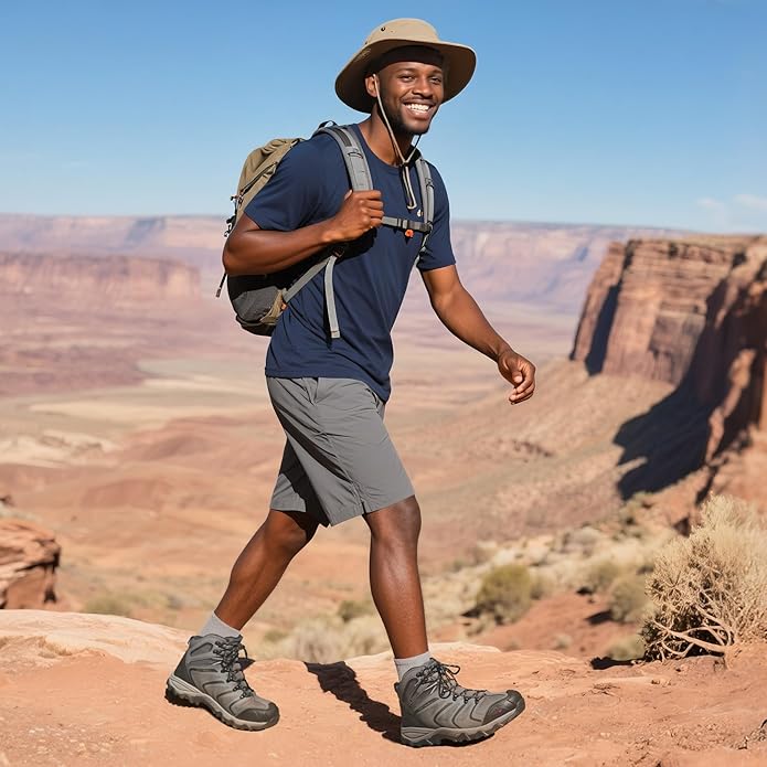 NORTIV 8 Men's Ankle High Waterproof Hiking Boots Outdoor Lightweight Shoes Trekking Trails Armadillo