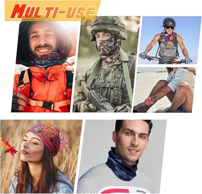 Neck Gaiter for Men Women Headwear Bandana Head Wrap Face Scarf Mask Cover Warmer Balaclava-Seamless & Versatile