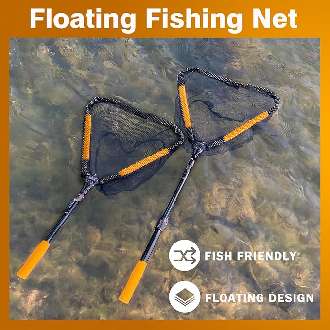 Floating Fishing Landing Net - Foldable for Freshwater or Saltwater - Folding and Fly Fishing