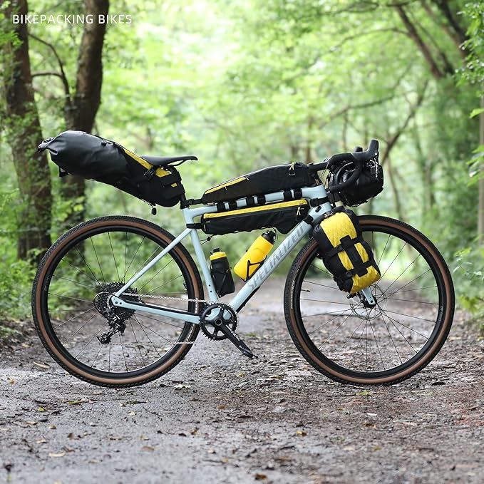 Bicycle Frame Bag Bike Triangle Bag Waterproof Bike Bag 2.4L with Dual Side Mesh Pockets for MTB Road Bike Cycling Commuting and Outdoor Adventures