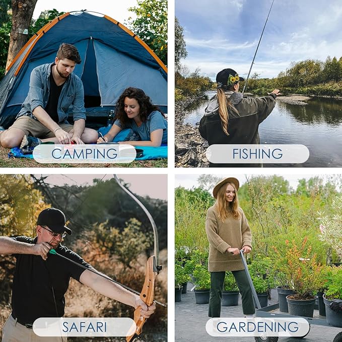 Men&Women Foldable Outdoor Sun Hat with Packable Neck Flap, UV Sun Protection Wide Brim Safari Cap