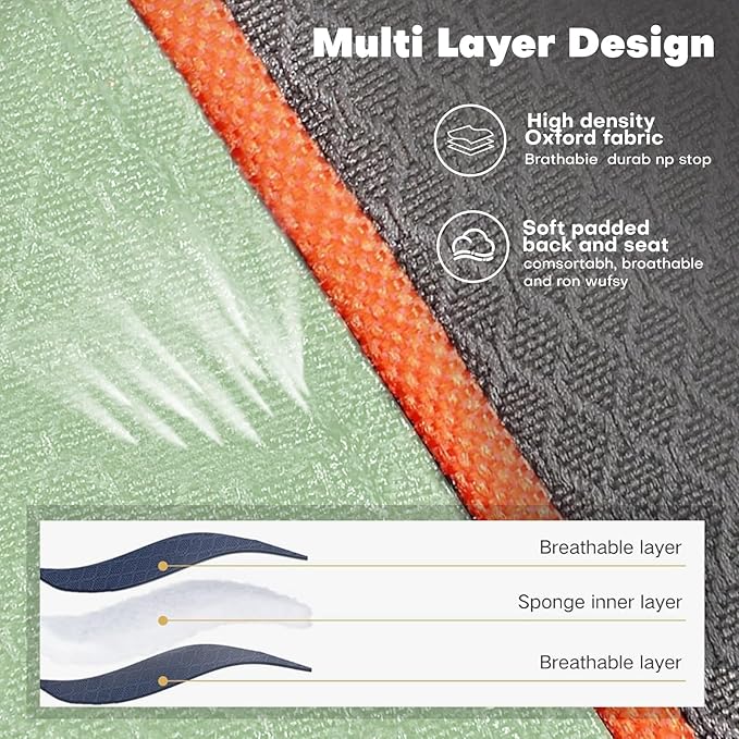 XMT Premium Padded Folding Chair, Extra Wide & Heavy Duty 450lbs Capacity, Portable Camping Chair with Insulated Cooler, Cup Holder & Storage, Compact Foldable for Outdoor, Beach, Picnics