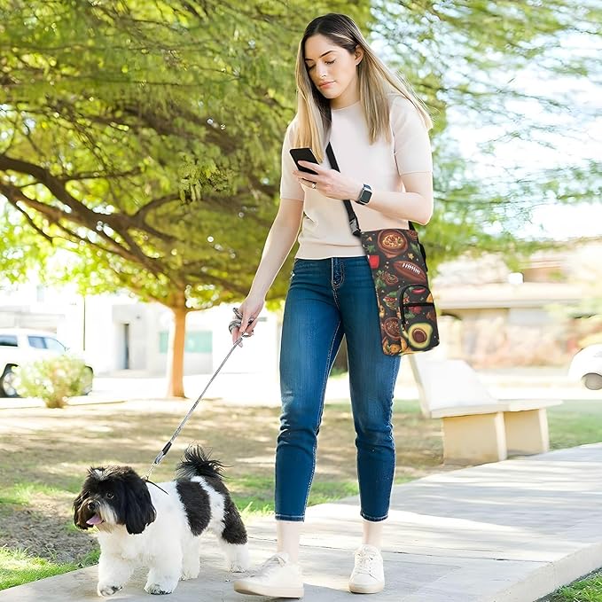 Mexican Food Flag Football Water Bottle Holder with Strap Insulated Water Bottle Carrier Crossbody Bags Pouch with Phone Pocket for Travel Gym Hiking Walking Running