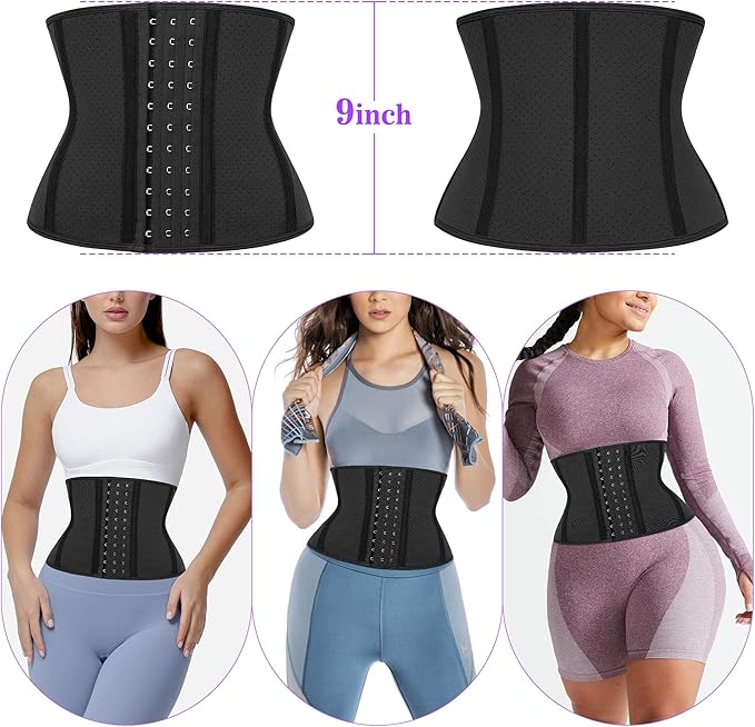 Short Torso Waist Trainer for Women Lower Belly Fat, Workout Fajas Colombianas Waist Cincher Corset