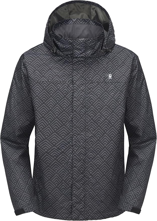 Little Donkey Andy Men's Waterproof Rain Jacket Outdoor Lightweight Rain Shell Coat for Hiking,Golf,Travel