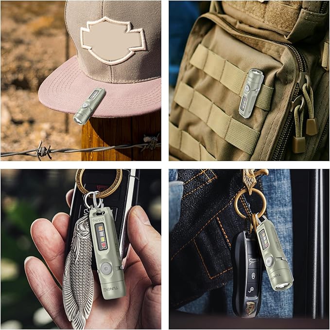 S15Pro 7075 Aluminum Keychain Flashlight Rechargeable, 750 Lumen EDC Pocket Flashlight Magnet, Mini Flashlight with Side Light 5 Modes+365nmUV for Detection Banknotes, Camping, Emergencie