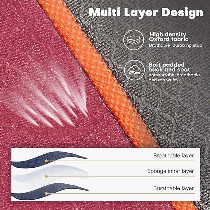 XMT Premium Padded Folding Chair, Extra Wide & Heavy Duty 450lbs Capacity, Portable Camping Chair with Insulated Cooler, Cup Holder & Storage, Compact Foldable for Outdoor, Beach, Picnics