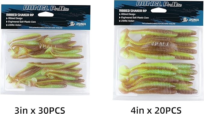 RUNCL Swimbaits Paddle 10/20/30/40PCS, 5/4/3/2 Inchs Paddle Tail, Soft Lure for Trout Crappie Bass, Durable Plastic Bait Swimmer for Saltwater/Freshwater, Fishing Lover's Gift