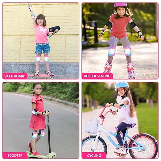 Kids Knee Pads Elbow Pads Set, Skating Protective Gear for Skateboard, Roller Skates, Bike Cycling, Scooter, for Kids 3-8 Years