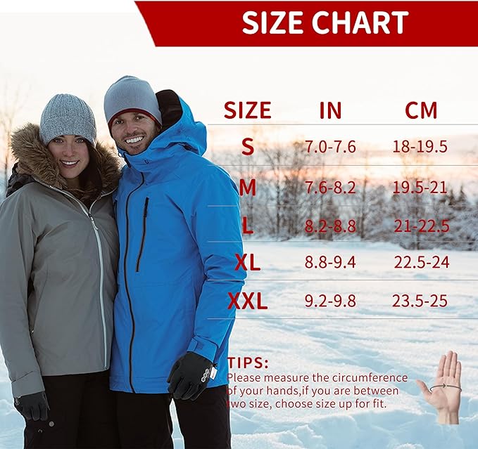 HANDLANDY Winter Gloves for Men & Women, Insulated Waterproof for Cold Weather, Thermal Glove for Cycling, Ski, Riding, Driving, Biking, Running