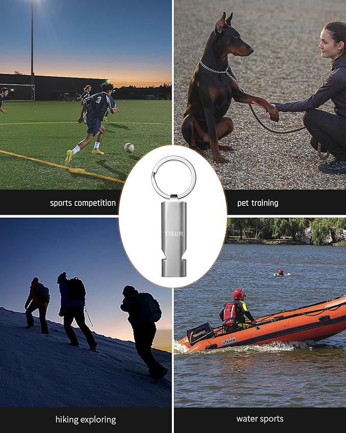 TISUR Loud Emergency Whistles,130db+ Lifeguard Safety Whistle Keychain for Surviva Camping Hiking dog whistle
