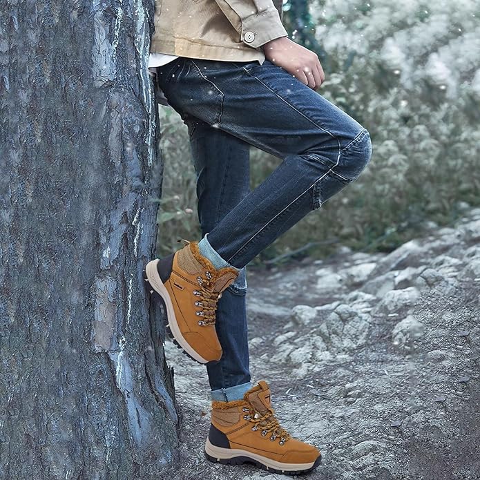 Lamincoa Mens Snow Boots Water Resistant Hiking Boots for Men Non-slip Winter Outdoor Warm Comfort Camping Backpacking Shoe