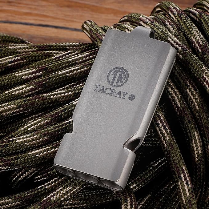 TACRAY Emergency Whistles Lifeguard Safety Whistle with Neck Chain and Keychain for Outdoor Camping Hiking