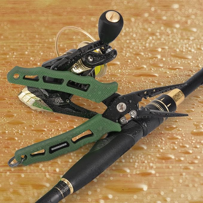 KastKing Cutthroat 7 inch Fishing Split Ring Pliers, 420 Stainless Steel Fishing Tools, Saltwater Resistant Fishing Gear, Tungsten Carbide Cutters