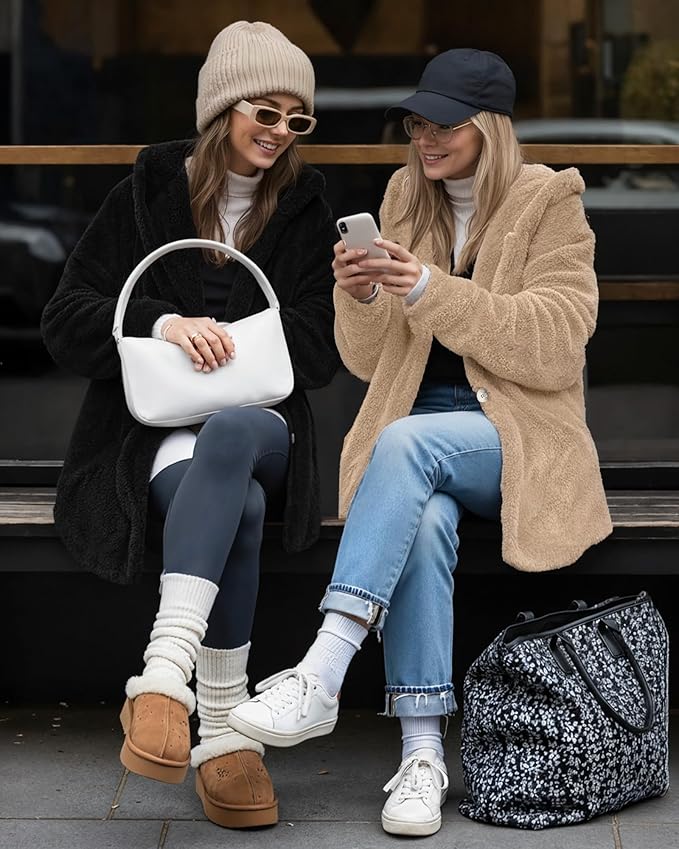 MANGOPOP Womens Fleece Jacket 2025 Winter Oversized Fuzzy Hooded Coat Button Cardigan Sherpa Sweaters Outerwear with Pockets