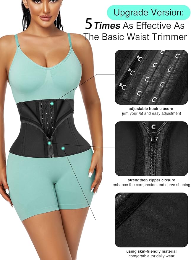 Short Torso Waist Trainer for Women Lower Belly Fat, Workout Fajas Colombianas Waist Cincher Corset