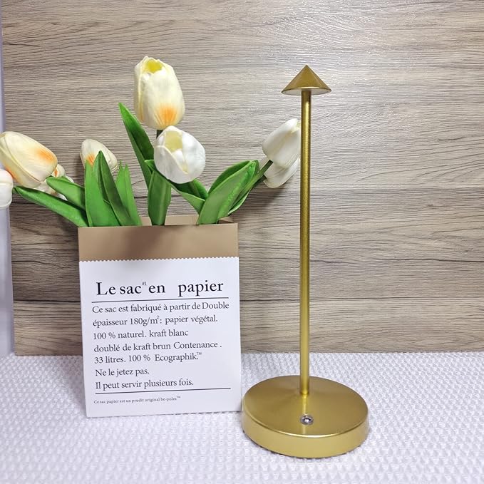 Cordless Table Lamps,Rechargeable Led Touch Bar Lamp,Portable Battery Operated Lamps,Dimmable Small Table Lamps,Minimalist Design,for Living Room/Restaurant/Couple Dinner/(Gold)