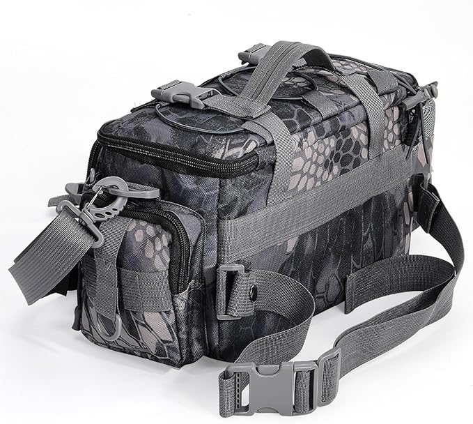 Sougayilang Fishing Tackle Bags - Fishing Tackle Storage Bags for Saltwater or Freshwater Fishing Gear - Padded Shoulder Strap - Tackle Box Bag Fishing Bag(Grey)