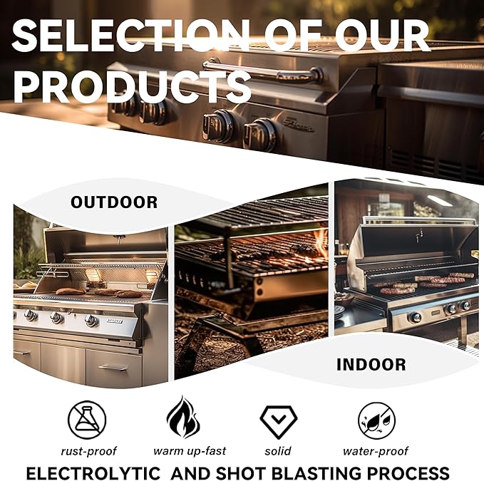 2025 Upgrade 1 Pack 8mm SS304 Stainless Steel BBQ Cooking Grill Grate Replacement Part for Bull 16517,BBQ Angus 47628, Brahma, Lonstar Select, Outlaw Steer Premium, Lonestar Select,7 Burner Premium