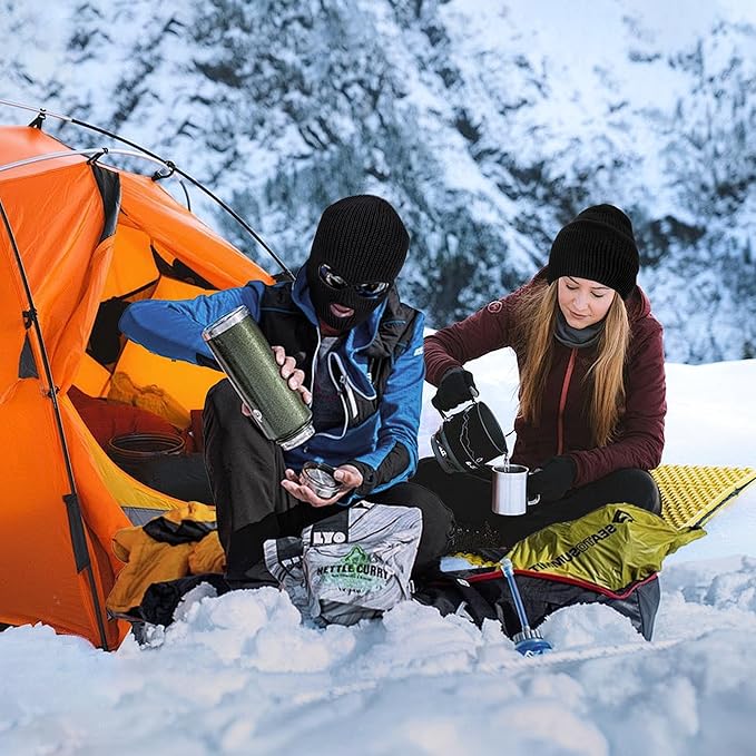 Pukavt 2 Pack 3 Hole Winter Knitted Mask, Full Face Cover Ski Mask Warm Balaclava for Skiing, Motorcycle, Snowboard