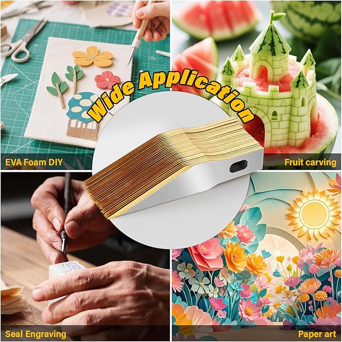 Gomake Exacto Knife Blades #11 Titanium Coated Replacement Blades for Precision Hobby Knife, 30 Pack