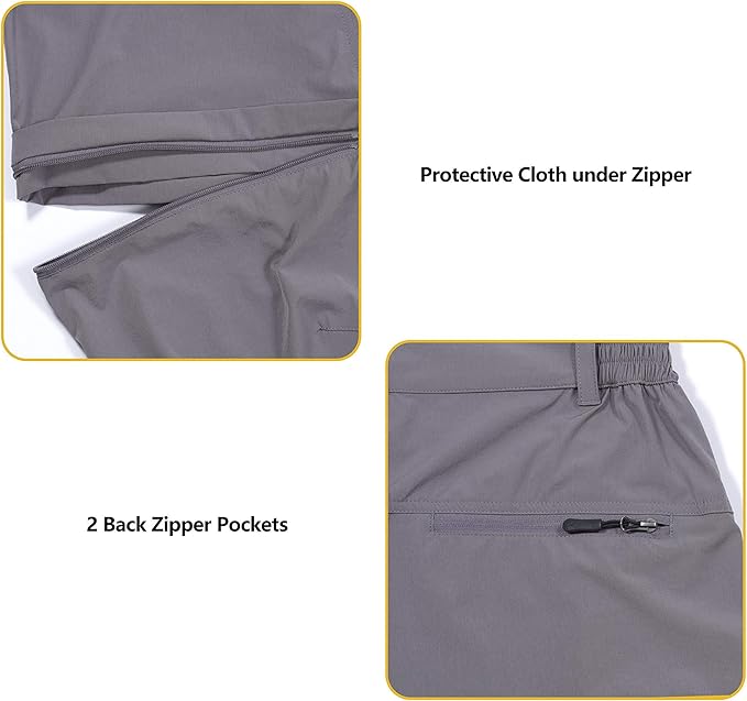 Little Donkey Andy Men's Stretch Convertible Pants, Zip-Off Quick-Dry Hiking Pants, UV Protection, Lightweight