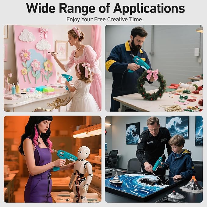 100W Hot Glue Gun with 30 pcs Sticks,Fast Preheating Full Size Hot Glue Gun and Sticks Set,Low Temp Glue Gun for Craft,DIY,Repairs