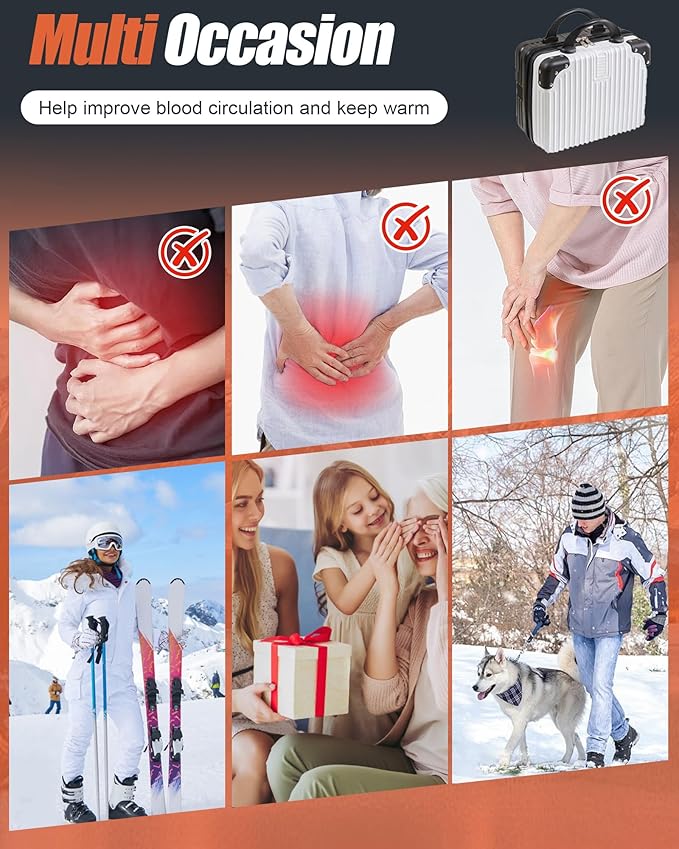 Heated Thermals Underwear Set for Men 8 Heating Zones Heated Pants and Shirt with 2 * 10000mAh Battery