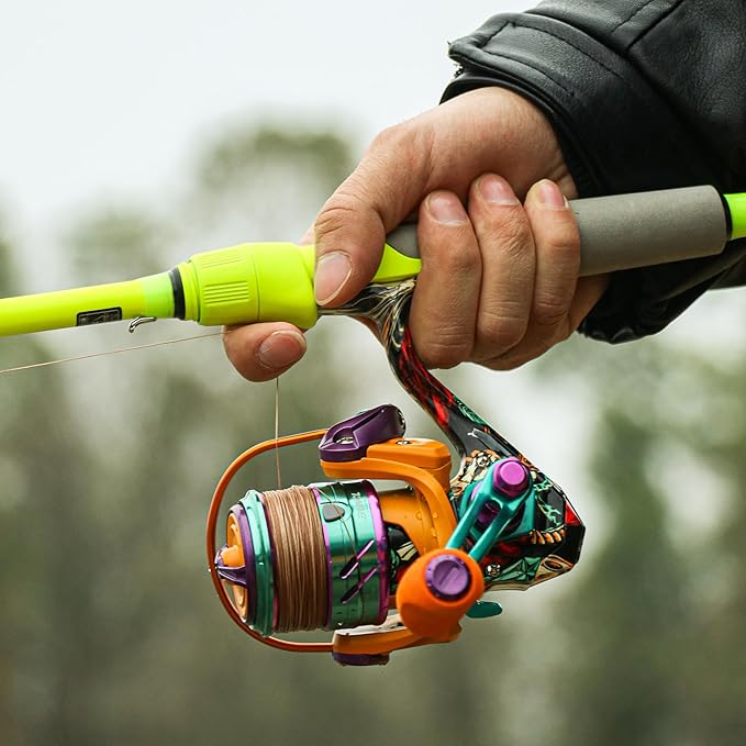 RUNCL Merced II Spinning Reel – 5.2:1 Gear Ratio, Max Drag 22.05 LB, Lightweight, Interchangeable Left/Right Hand, Ideal for Freshwater & Saltwater, Available in 2000, 3000, 4000, 5000 Models