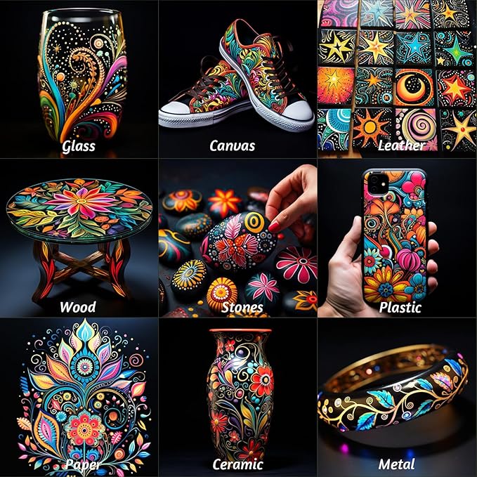 Acrylic Paint Markers, 24 Colors Dual Tip Acrylic Paint Pens for Rock Painting, Fabric, Wood, Canvas, Stone, Glass, Scrapbook, DIY Crafts & Art Supplies - Stocking Stuffers & Christmas Gifts.