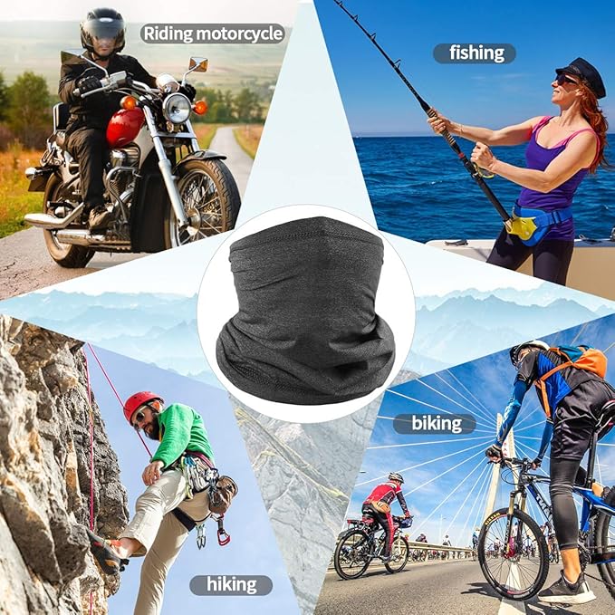 Achiou Cooling Neck Gaiter Face Cover Scarf, UV Protection Mask for Men and Women,Soft Windproof, Hiking Cycling Running
