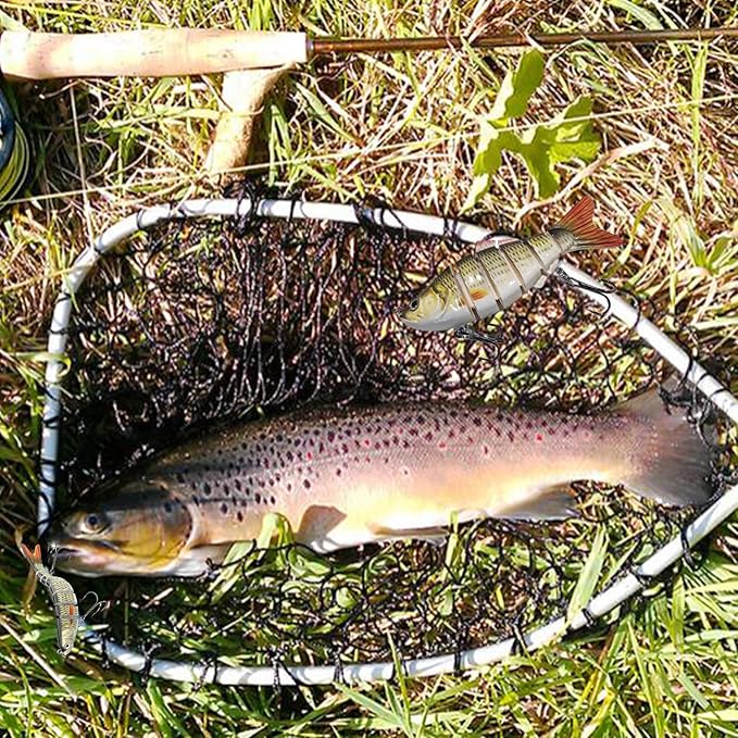 6pcs Fishing Lures for Freshwater and Saltwater, IEVEI Slow Sinking Most Lifelike Jointed Swimbait for Bass Trout Crappie Walleye Pike, Amazing Fishing Gifts for Men and Family Fishing